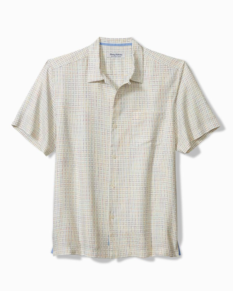 Tommy Bahama Big & Tall Coconut Point Prismatic Check IslandZone® Camp Shirt