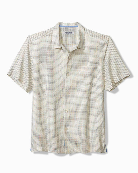 Tommy Bahama Big & Tall Coconut Point Prismatic Check IslandZone® Camp Shirt