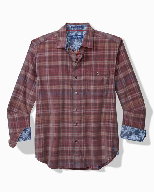 Tommy Bahama Big & Tall Coastline Cord Stretch Harbor Check Shirt
