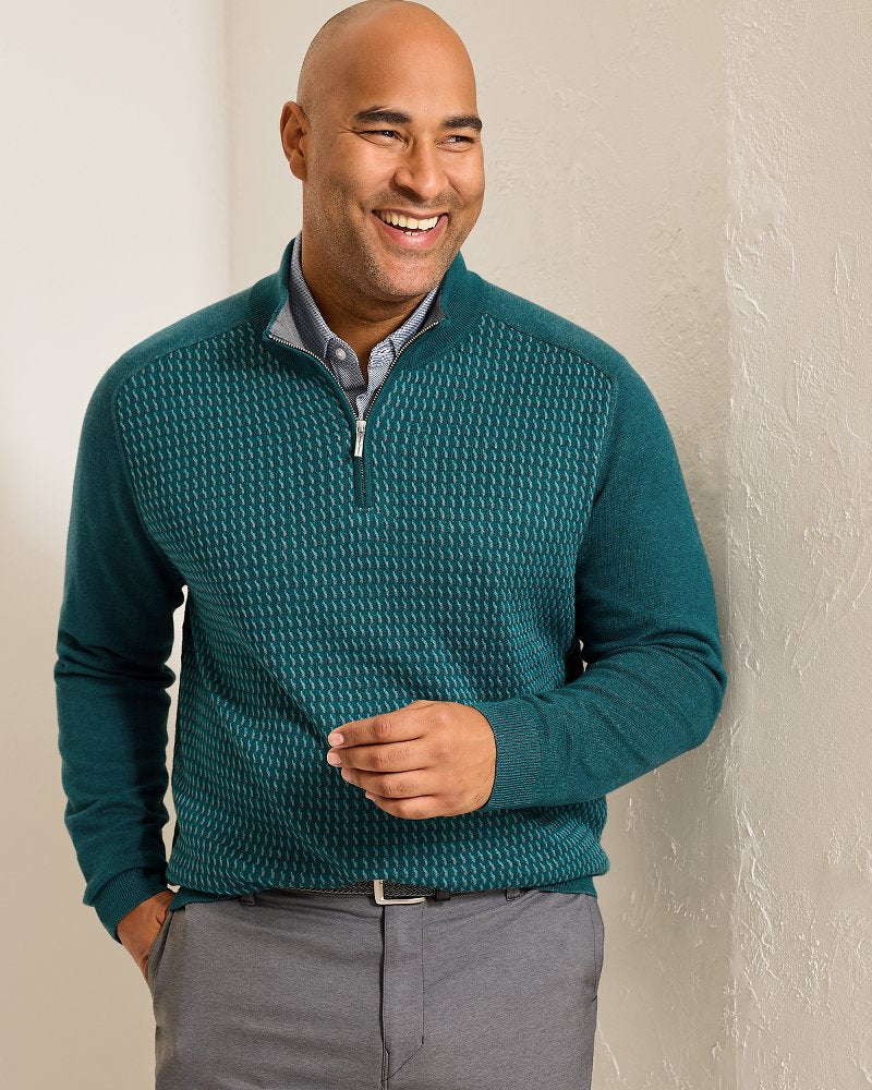 Tommy Bahama Big & Tall Coastal Shores Half-Zip Sweater