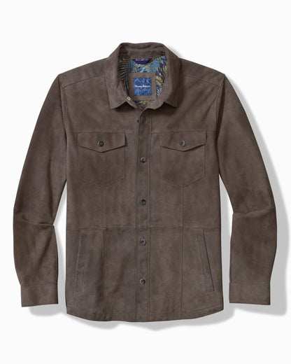 Tommy Bahama Big & Tall Boulder Ridge Suede Shirt Jacket
