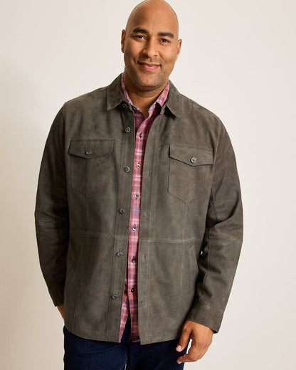 Tommy Bahama Big & Tall Boulder Ridge Suede Shirt Jacket