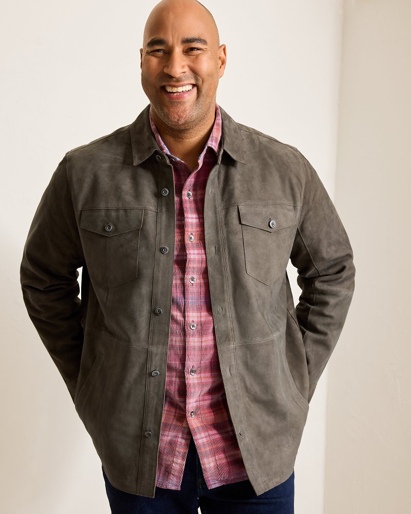 Tommy Bahama Big & Tall Boulder Ridge Suede Shirt Jacket