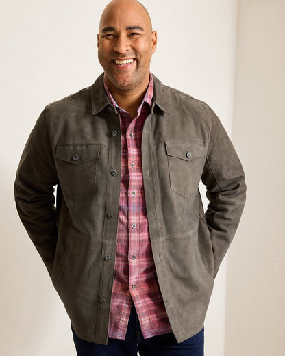 Tommy Bahama Big & Tall Boulder Ridge Suede Shirt Jacket