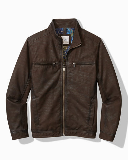 Tommy Bahama Big & Tall Highland Rocker Leather Jacket