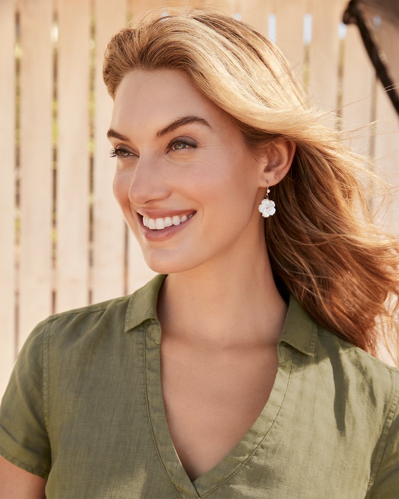 Tommy Bahama Island Essence Hibiscus Drop Earrings