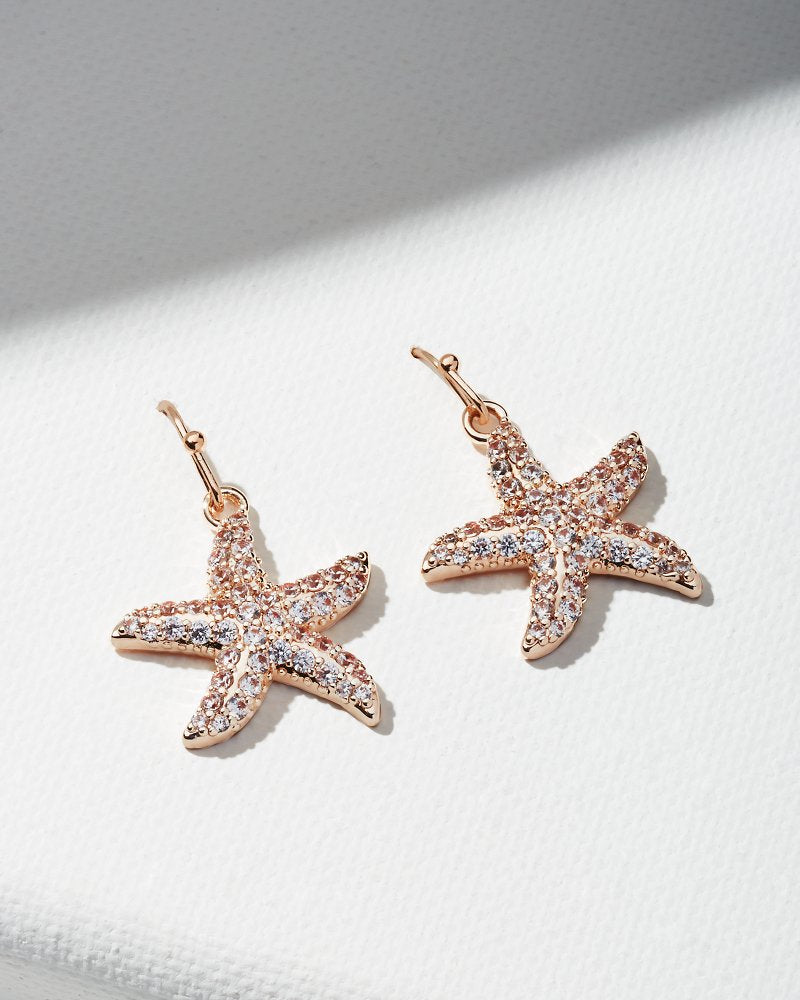Tommy Bahama Island Essence Rose Gold Starfish Drop Earrings