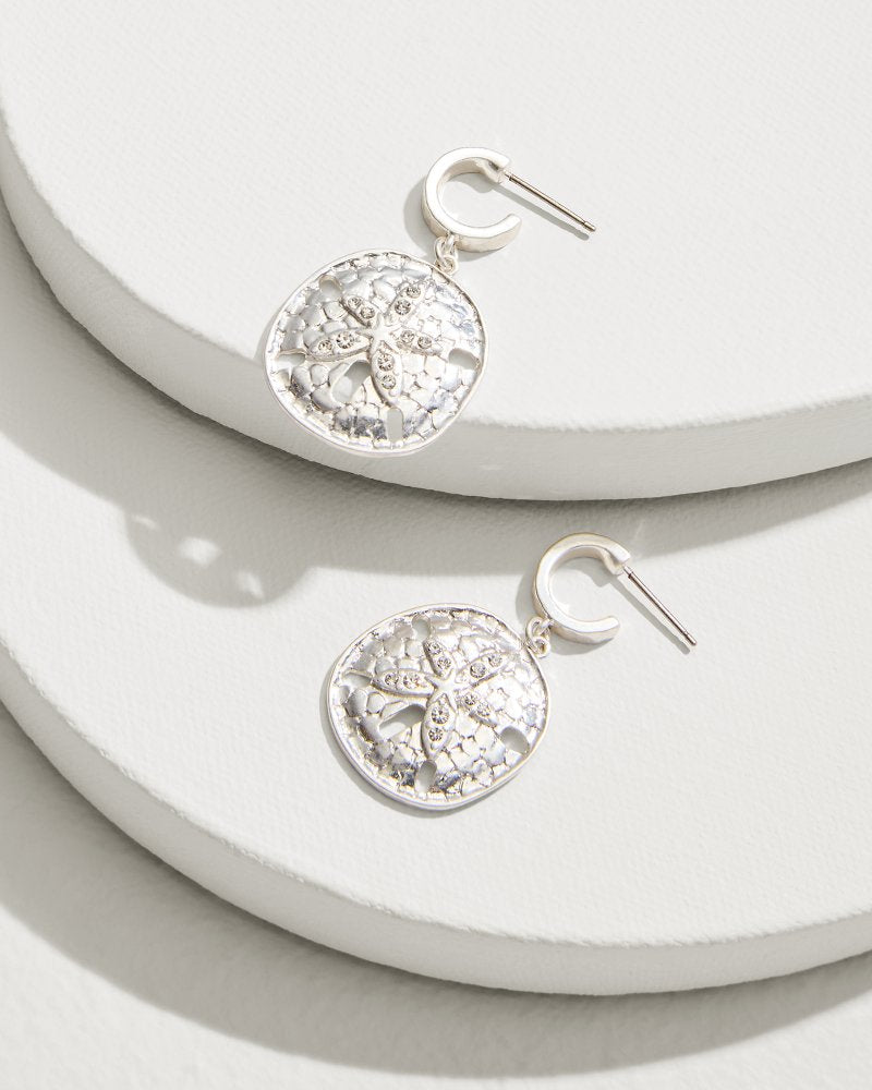 Tommy Bahama Marco Island Sand Dollar Drop Hoop Earrings