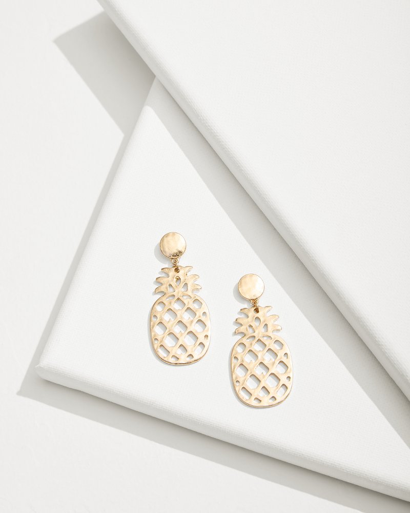 Tommy Bahama Tropical Blooms Pineapple Mother of Pearl Statement Earrings