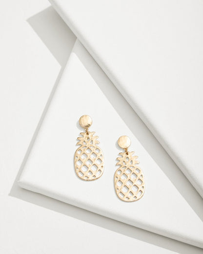 Tommy Bahama Tropical Blooms Pineapple Mother of Pearl Statement Earrings