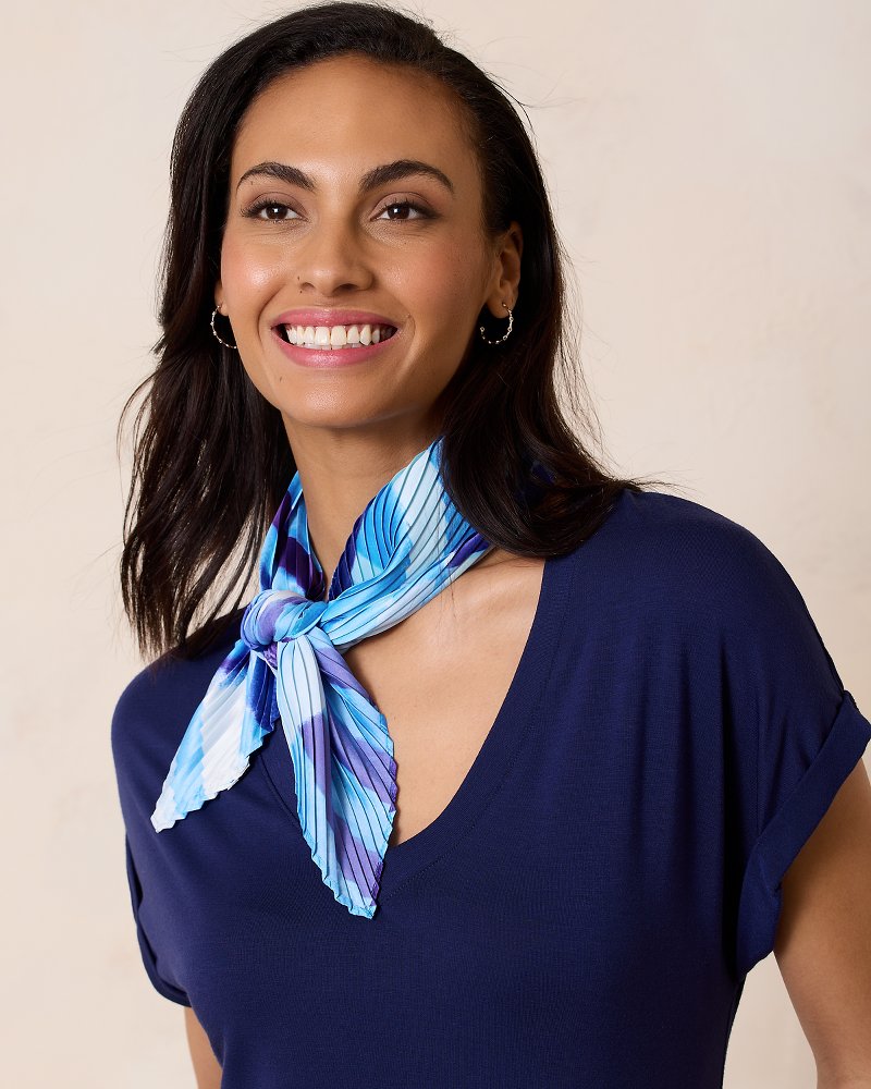 Tommy Bahama Mosaic Stripes Pleated Diamond Scarf