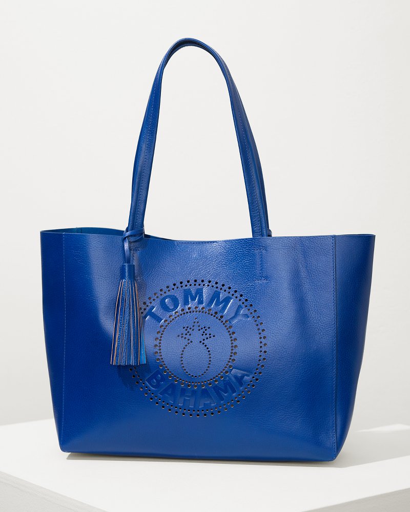 Tommy Bahama Tommy Bahama Perforated Leather Tote
