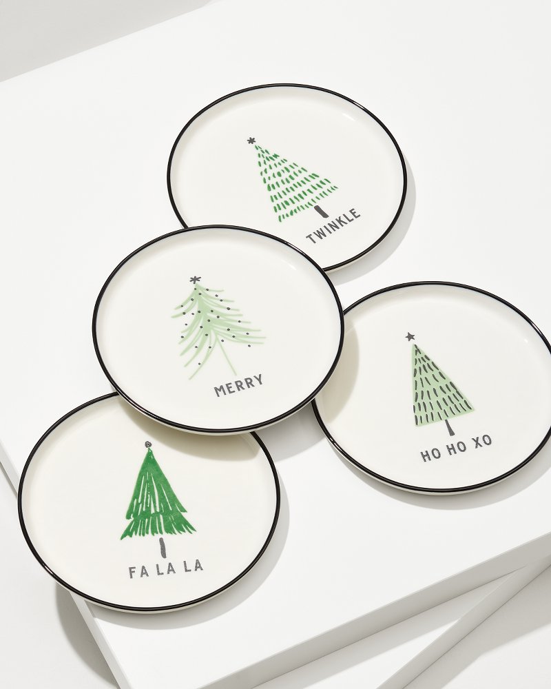 Tommy Bahama Holiday Tree Appetizer Plates—Set of 4