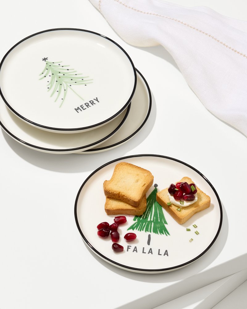 Tommy Bahama Holiday Tree Appetizer Plates—Set of 4