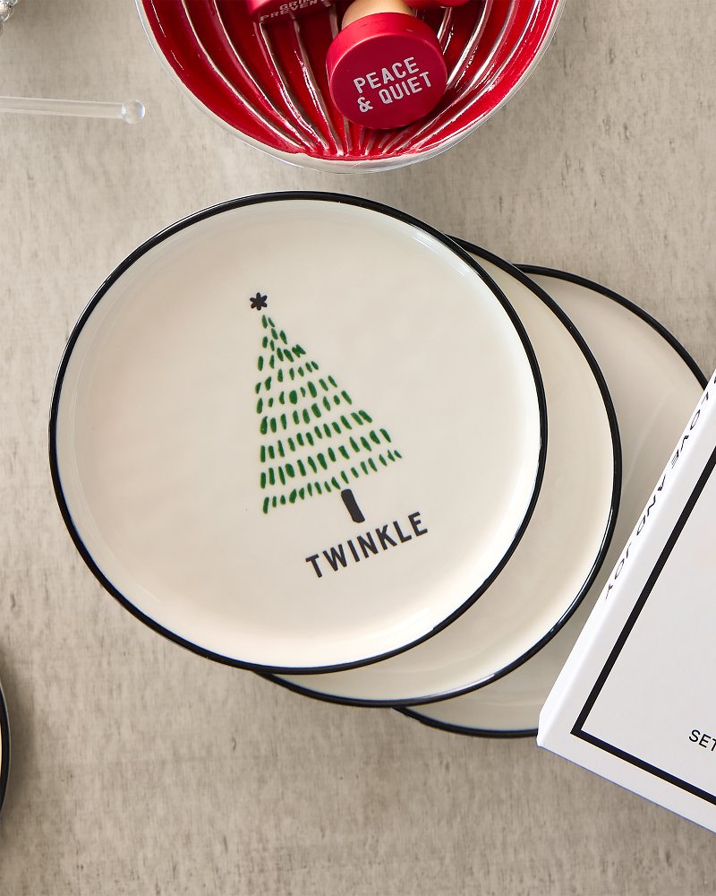 Tommy Bahama Holiday Tree Appetizer Plates—Set of 4