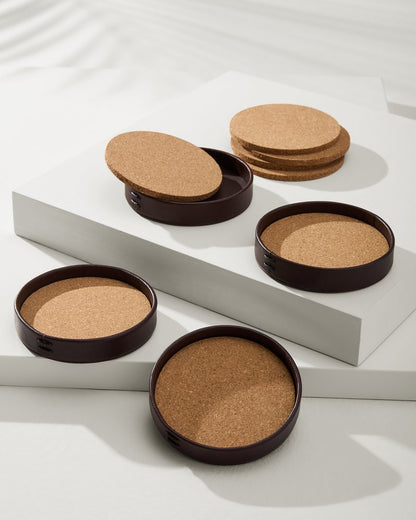 Tommy Bahama Leather Coasters—Set of 4
