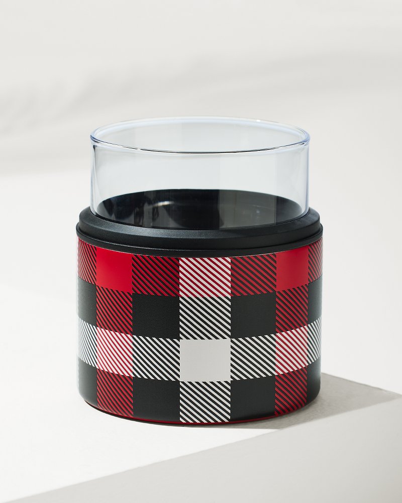 Tommy Bahama Asobu® On the Rocks Glass & Kuzie - Plaid
