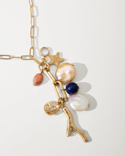Tommy Bahama Indigo Bay Semiprecious Stone & Pearl Charm Necklace