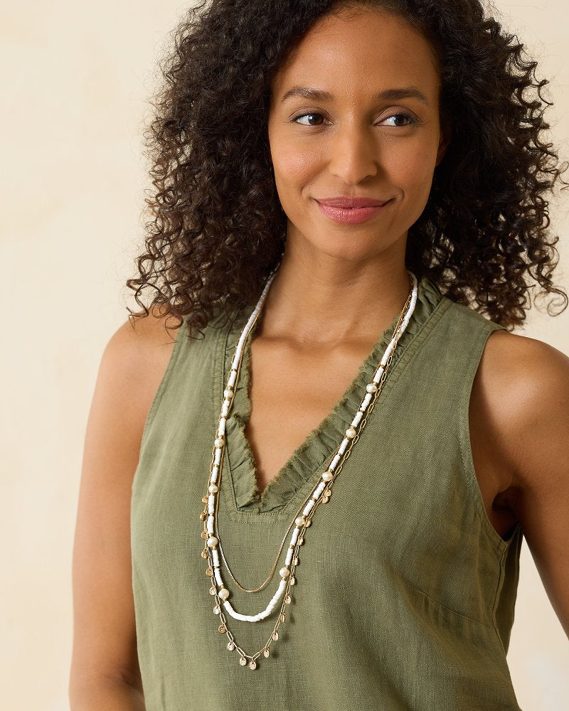 Tommy Bahama Indigo Bay Heishi & Pearl Layered Long Necklace