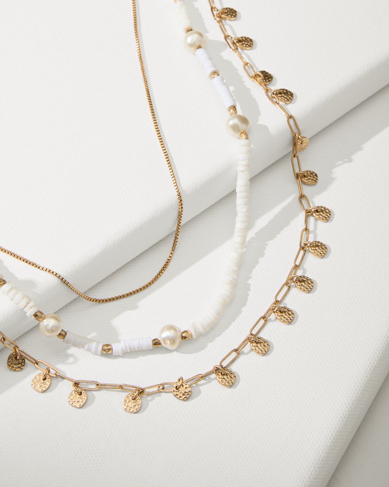 Tommy Bahama Indigo Bay Heishi & Pearl Layered Long Necklace