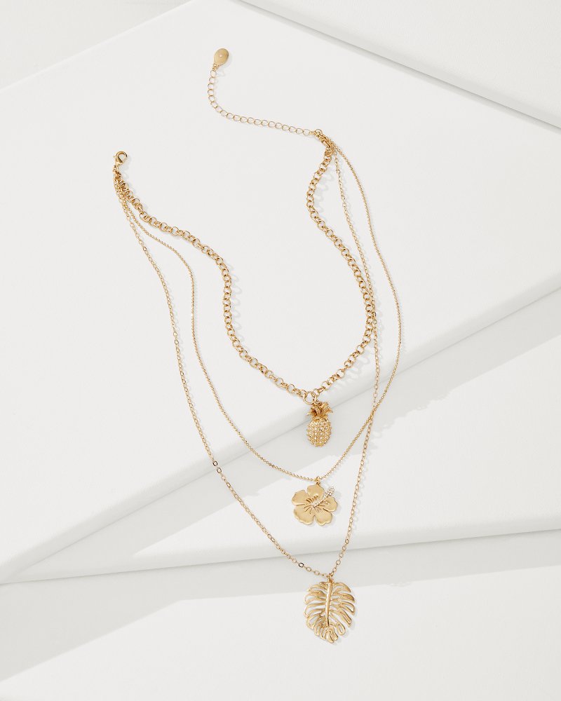 Tommy Bahama Tropical Blooms Multi-Row Layered Charm Necklace