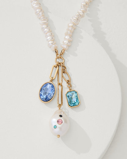 Tommy Bahama Tidal Treasure Pearl and Stone Charm Necklace