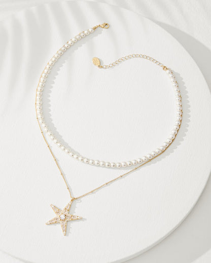 Tommy Bahama Moments in Paradise Star Layered Pearl Necklace