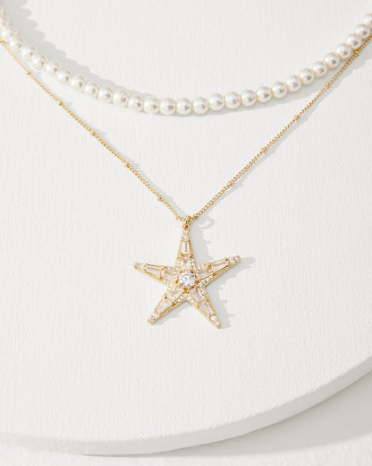 Tommy Bahama Moments in Paradise Star Layered Pearl Necklace