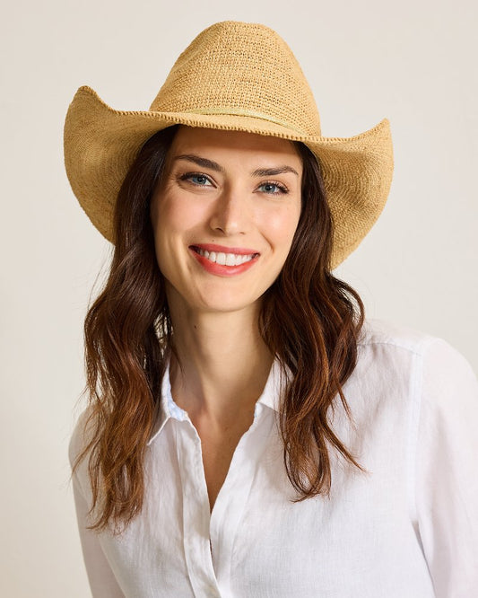 Tommy Bahama Raffia Crochet Cowboy Hat