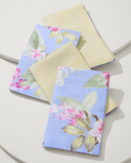 Tommy Bahama Ray Upcycled Reversible Linen Dinner Napkins - Set of 4