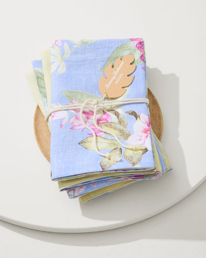 Tommy Bahama Ray Upcycled Reversible Linen Dinner Napkins - Set of 4