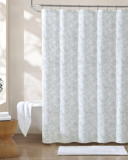 Tommy Bahama Pen and Ink Spring Green Palm Shower Curtain