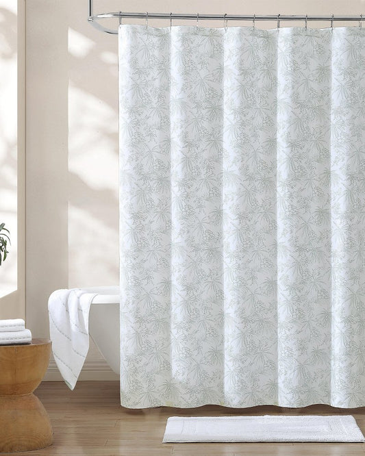 Tommy Bahama Pen and Ink Spring Green Palm Shower Curtain