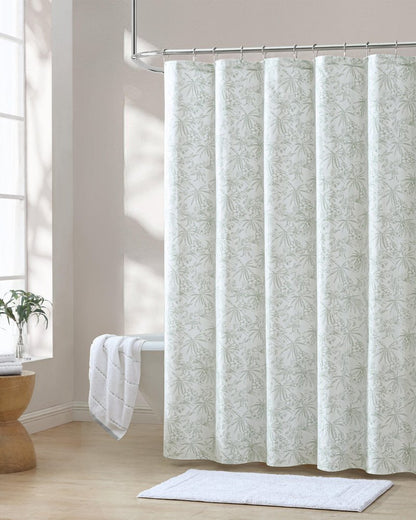 Tommy Bahama Pen and Ink Spring Green Palm Shower Curtain