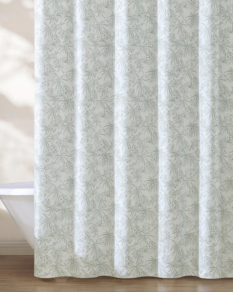 Tommy Bahama Pen and Ink Spring Green Palm Shower Curtain