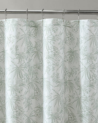 Tommy Bahama Pen and Ink Spring Green Palm Shower Curtain