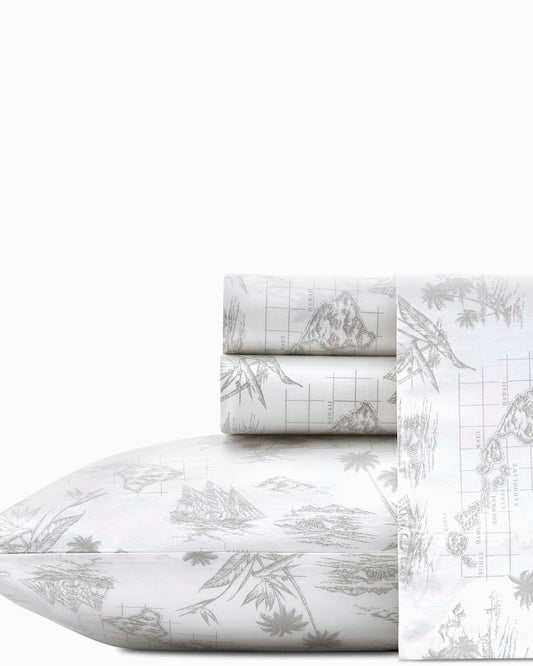 Tommy Bahama Vintage Map Sheet Set, Queen
