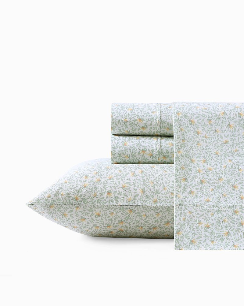 Tommy Bahama Crane Flower 4-Piece Queen Sheet Set