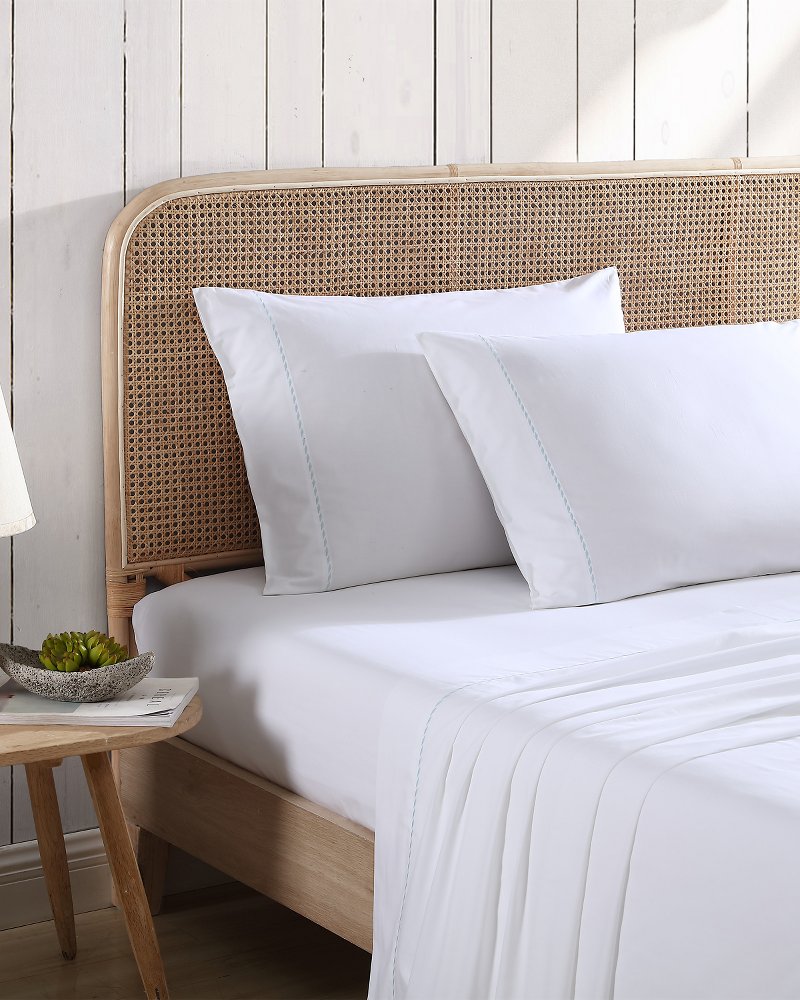Tommy Bahama Solid 4-Piece Queen Sheet Set - Blue