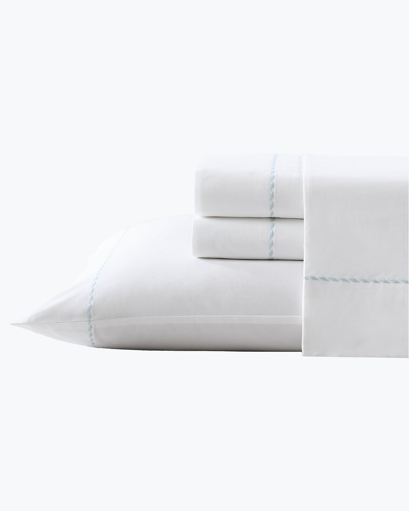 Tommy Bahama Solid 4-Piece Queen Sheet Set - Blue