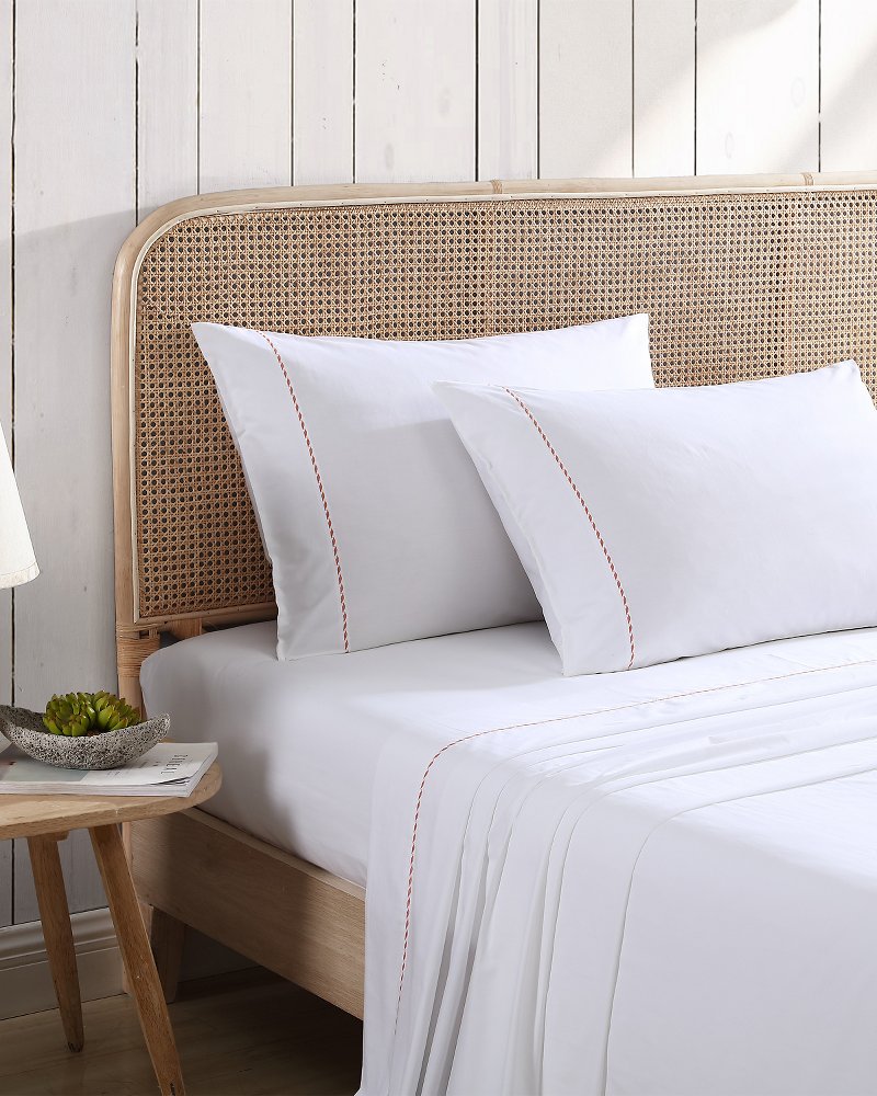 Tommy Bahama Solid 4-Piece Queen Sheet Set - Orange