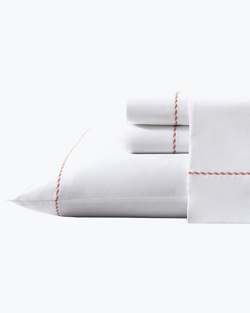Tommy Bahama Solid 4-Piece Queen Sheet Set - Orange