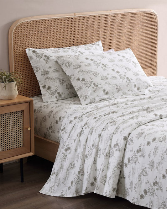 Tommy Bahama Vintage Map 4-Piece King Sheet Set