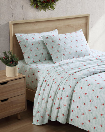 Tommy Bahama Flamingo Santa 4-Piece Queen Sheet Set