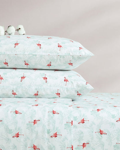 Tommy Bahama Flamingo Santa 4-Piece Queen Sheet Set