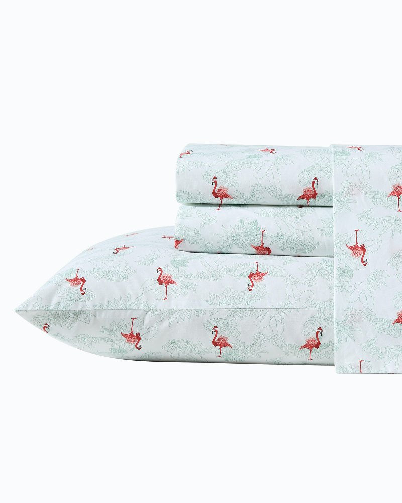 Tommy Bahama Flamingo Santa 4-Piece King Sheet Set