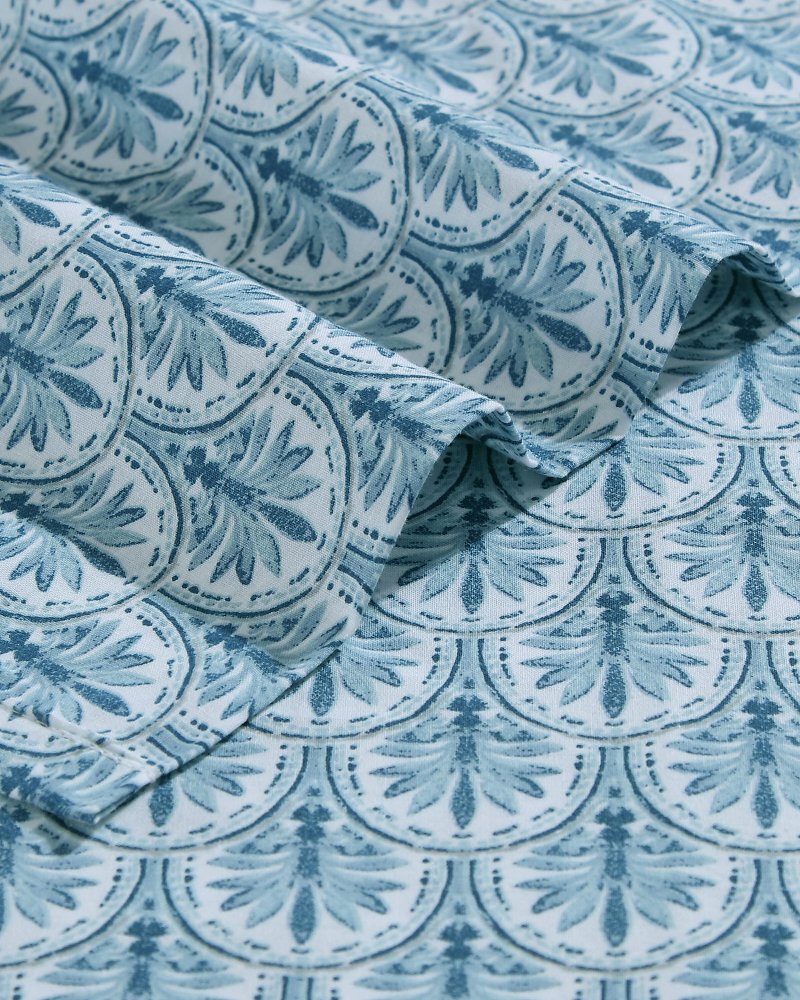 Tommy Bahama Coastal Batik Blue 4-Piece Queen Sheet Set
