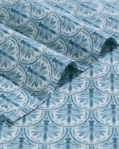 Tommy Bahama Coastal Batik Blue 4-Piece Queen Sheet Set