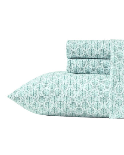 Tommy Bahama Coastal Batik Green 4-Piece Queen Sheet Set