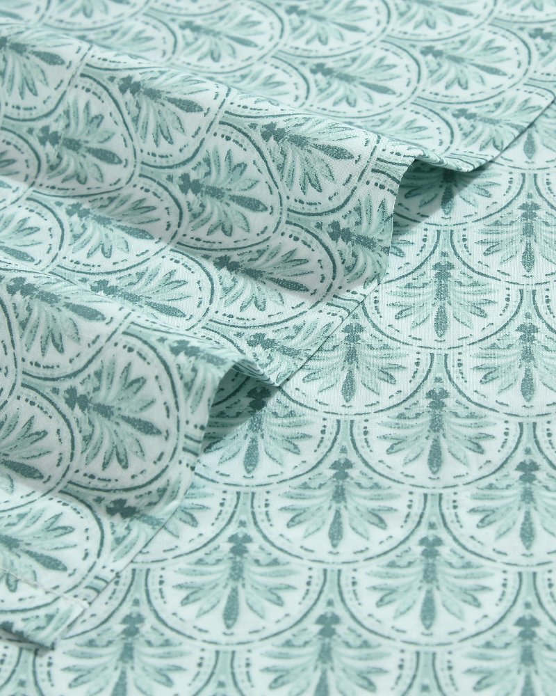 Tommy Bahama Coastal Batik Green 4-Piece King Sheet Set